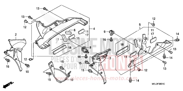 CAPOT INFERIEUR (CBR1000RR6/7) von CBR1000RR "Fireblade" PEARL SIREN BLUE-A (PB123TA) von 2007